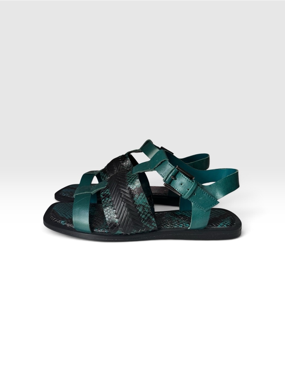Vince Camuto Teal and Black Strappy Sandals